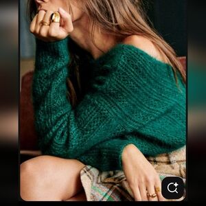 Sezane Malou Wool/Kid Mohair Fancy Open Work Jumper